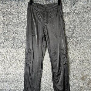 YFB Pants Womens Small Gray‎ Cargo Jogger Viscose Rayon Lightweight Casual